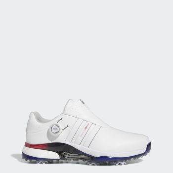 TOUR360 BOA 24 BOOST WIDE GOLF SHOES WHITE/WHITE/BLUE [IE3369]